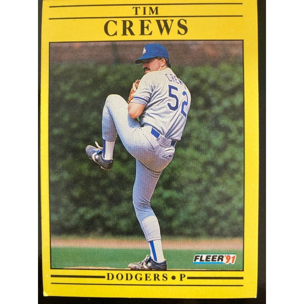 Tim Crews Los Angeles Dodgers 1991 Fleer Baseball Card 197
